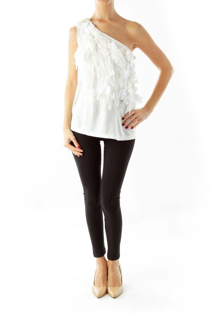 White Fringe Blouse