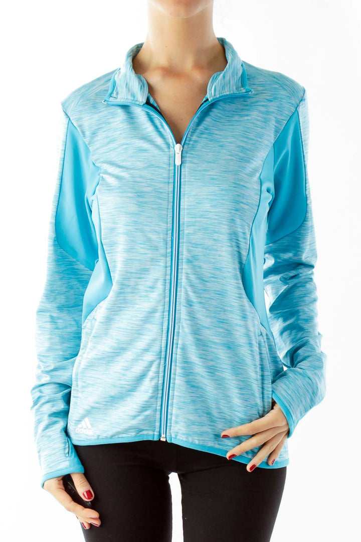 Blue Long Sleeve Athletic Top