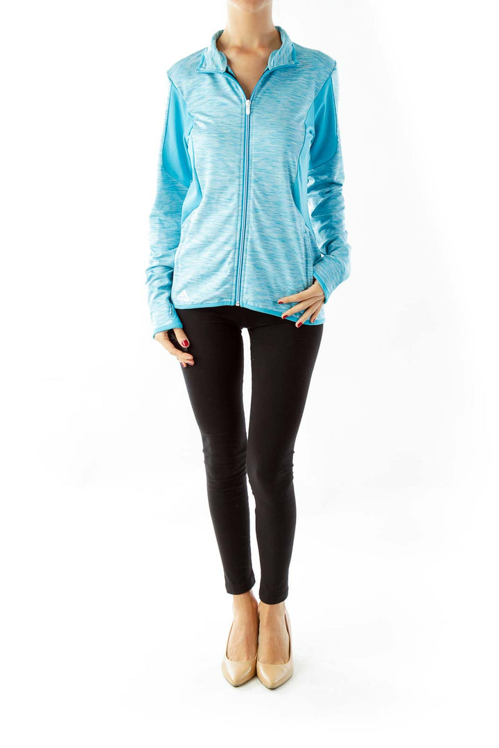 Blue Long Sleeve Athletic Top