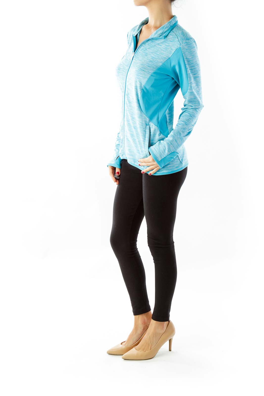 Blue Long Sleeve Athletic Top