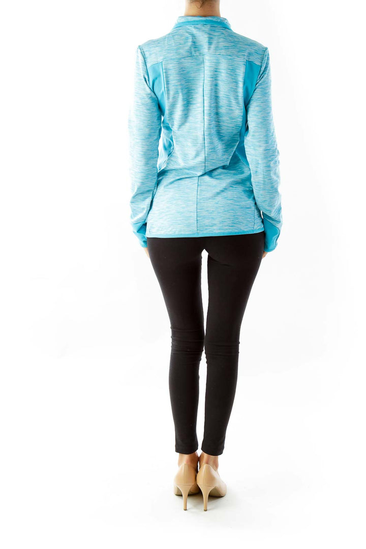 Blue Long Sleeve Athletic Top