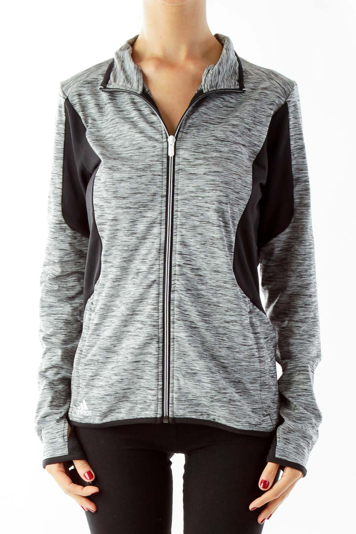 Gray Long Sleeve Athletic Top