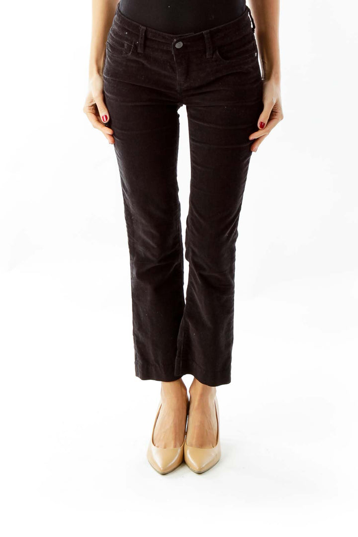 Black Corduroy Slim Fit Pants