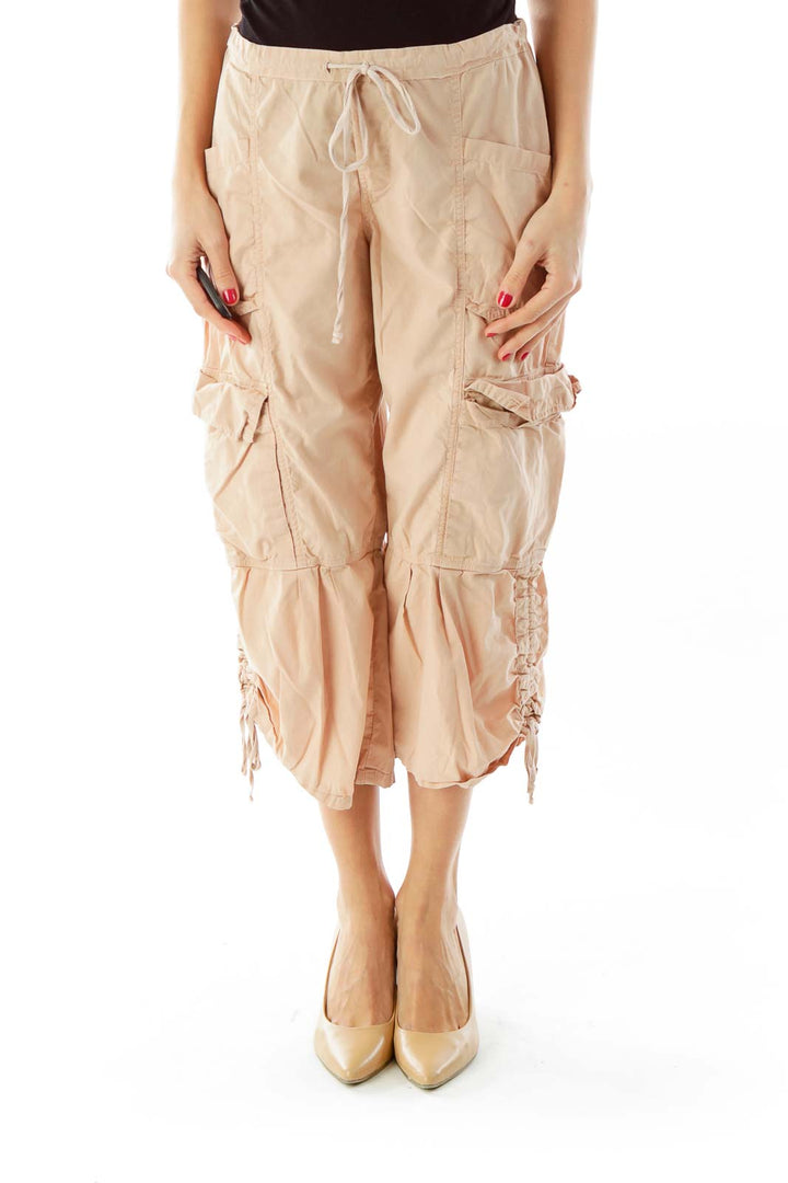 Beige Straight Leg Pants