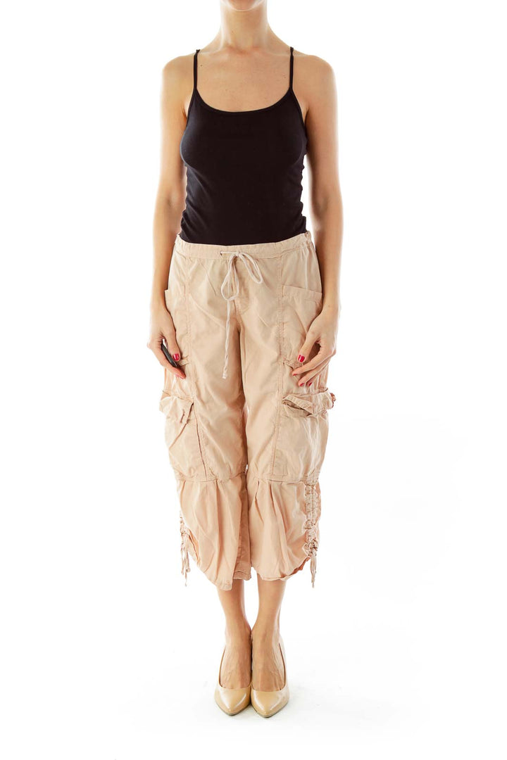 Beige Straight Leg Pants