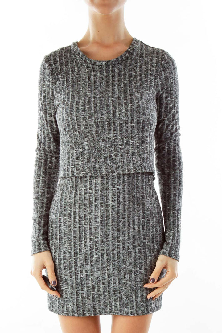 Gray Marled Knit Dress