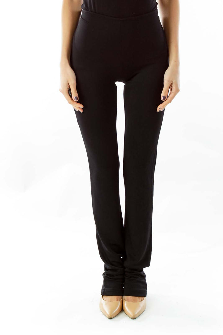 Black Extremely High-Waisted Slim Pants