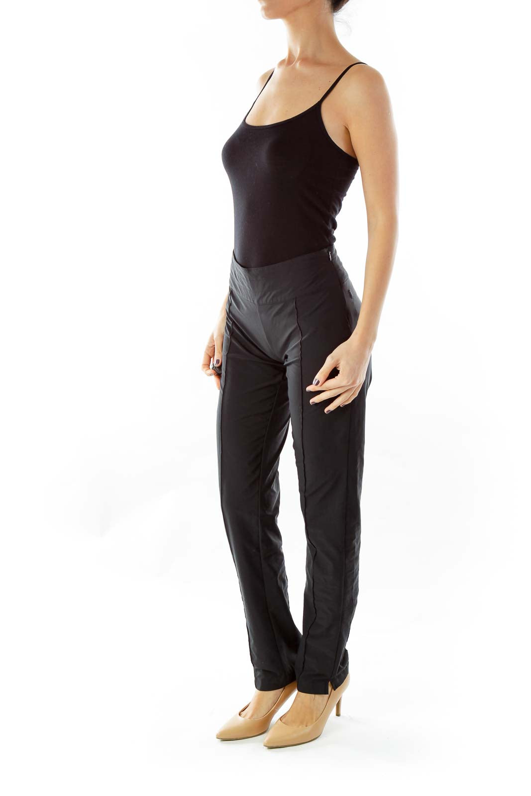 Black Pleated Active Pants