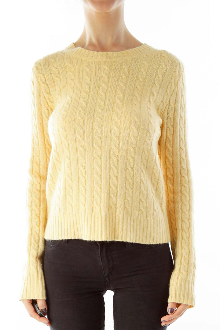 Yellow Cable Knit Sweater