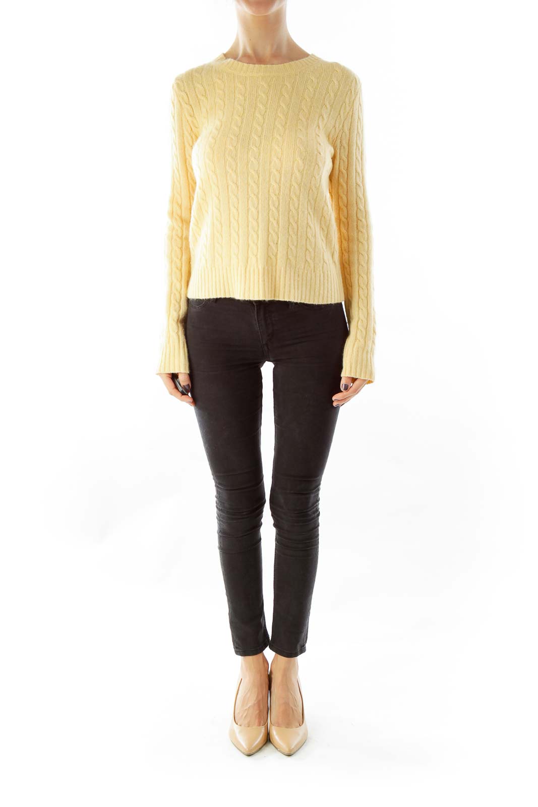 Yellow Cable Knit Sweater