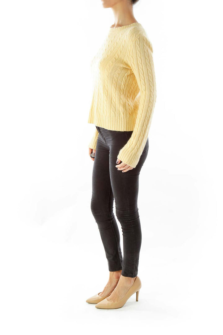 Yellow Cable Knit Sweater