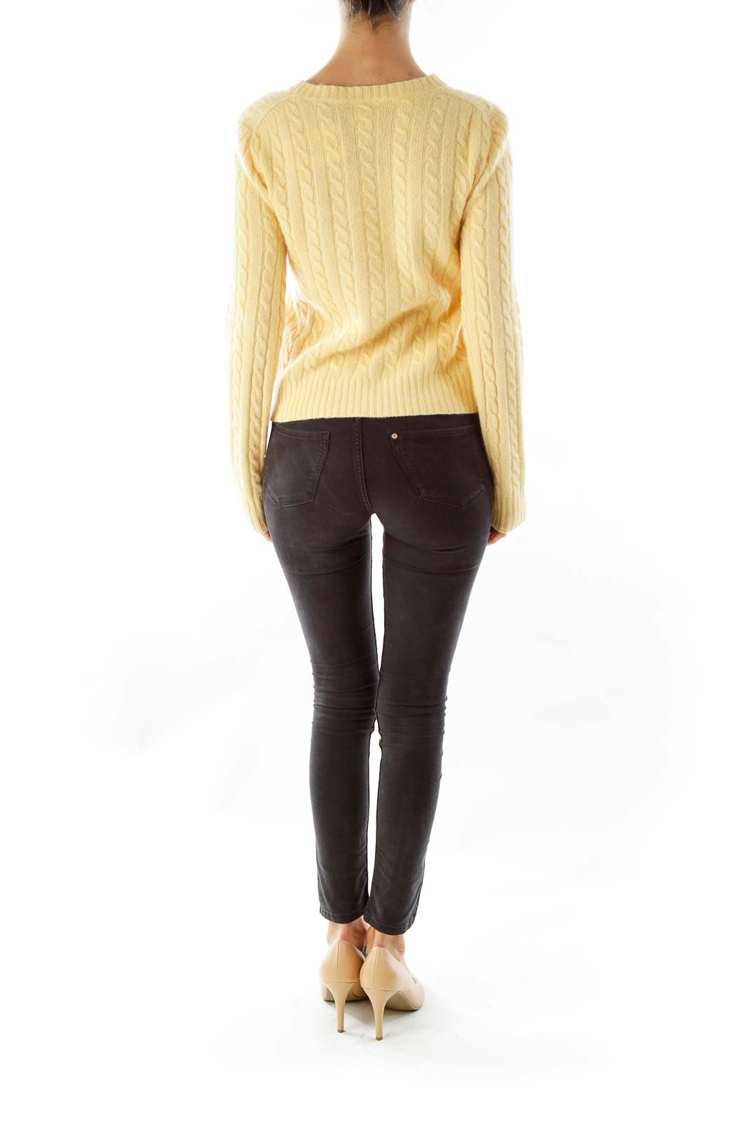 Yellow Cable Knit Sweater