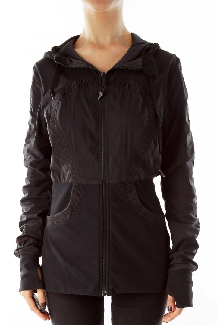 Black & Gray Hooded Jacket