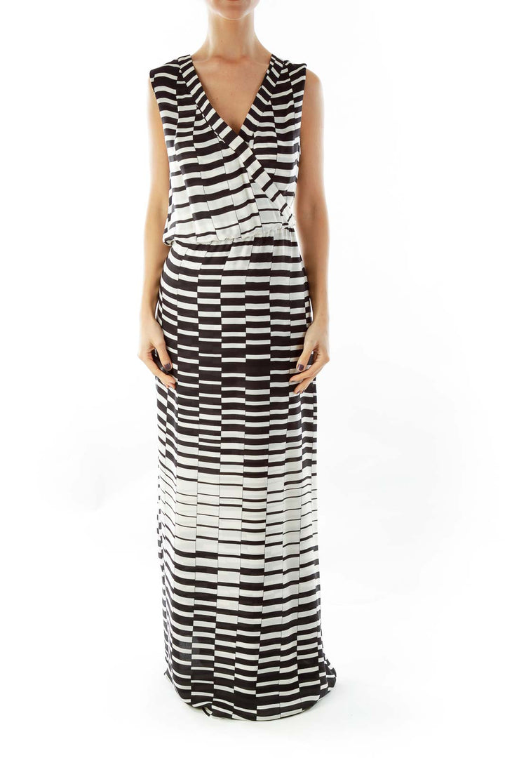 Black Cream Striped Maxi Dress