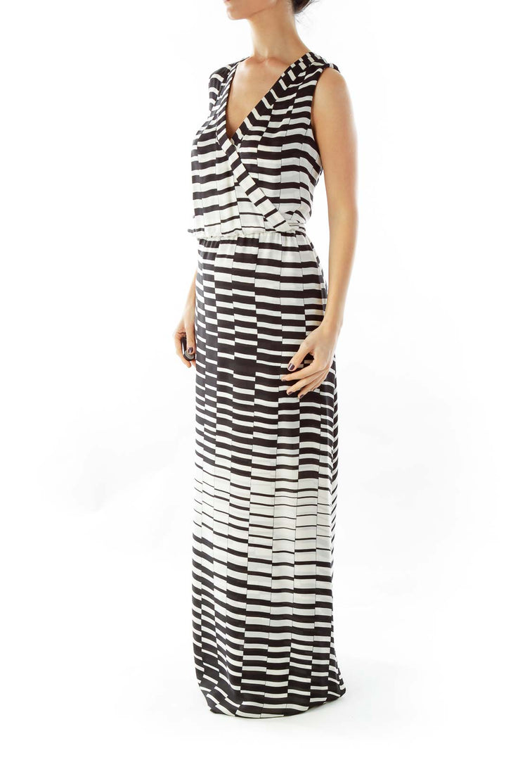 Black Cream Striped Maxi Dress