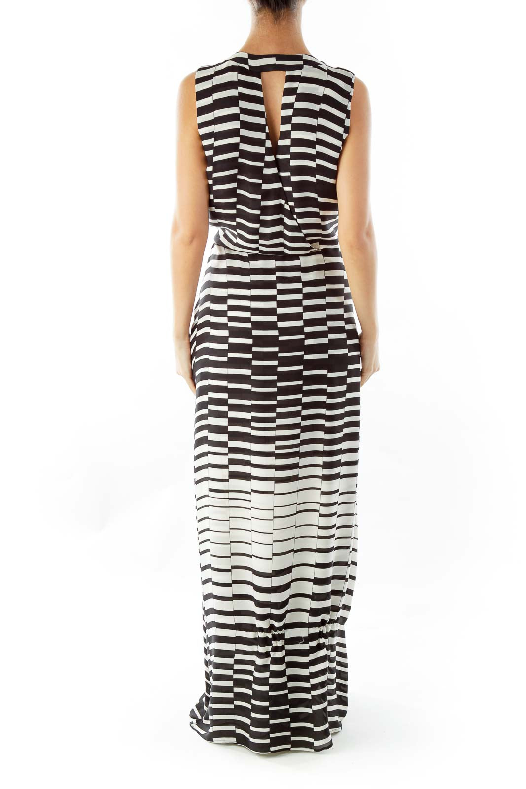 Black Cream Striped Maxi Dress