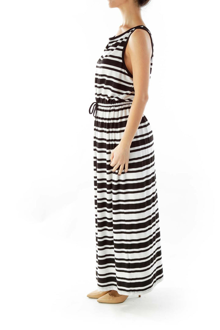 Black White Striped Maxi Dress