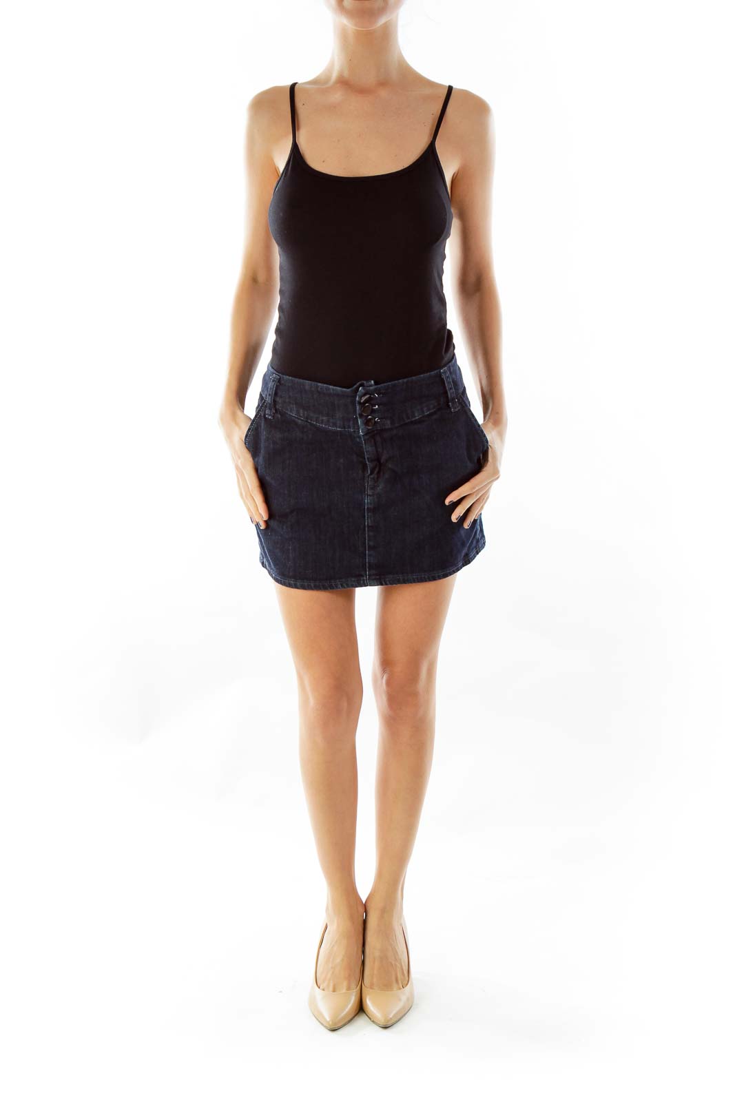 Blue Denim Mini-Skirt