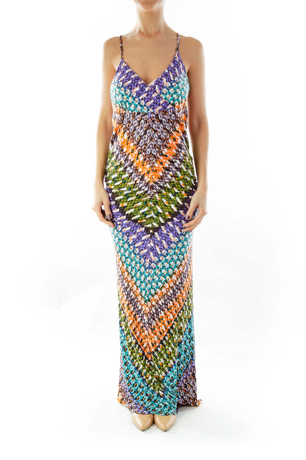 Multicolor Print Maxi Dress