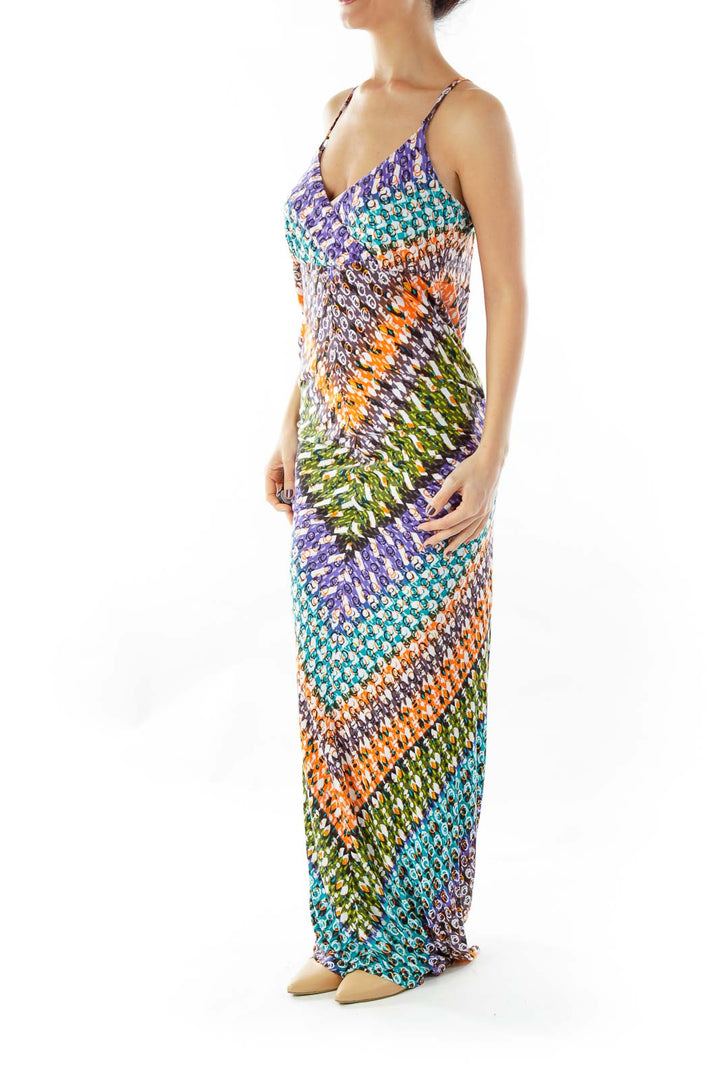 Multicolor Print Maxi Dress