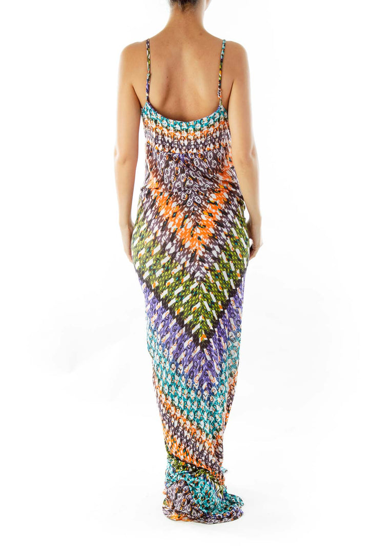 Multicolor Print Maxi Dress