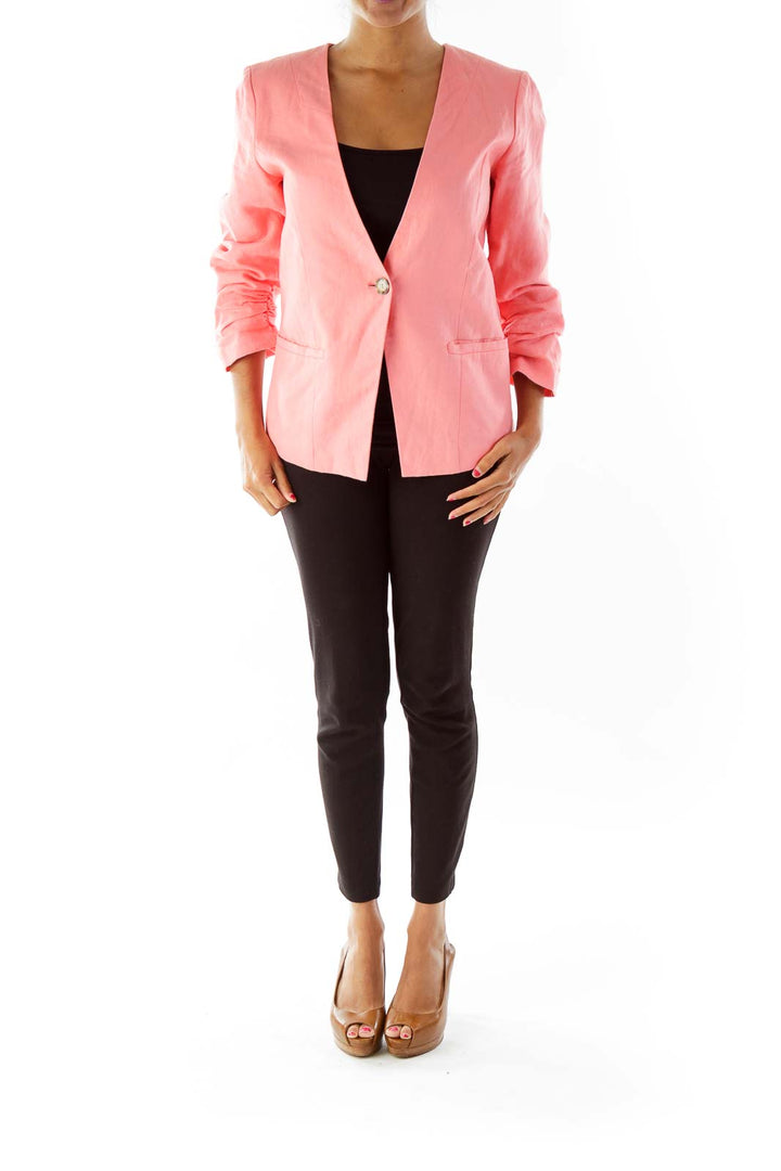 Pink Linen Blazer