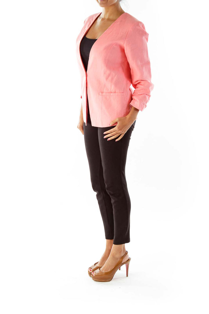 Pink Linen Blazer