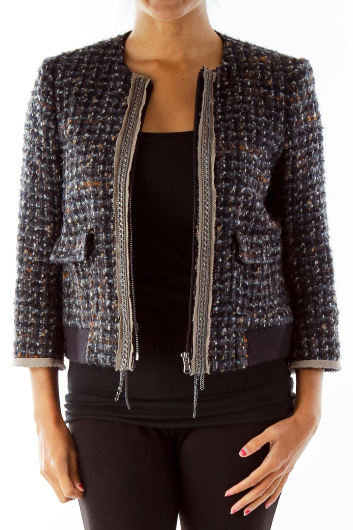 Navy Tweed Jacket