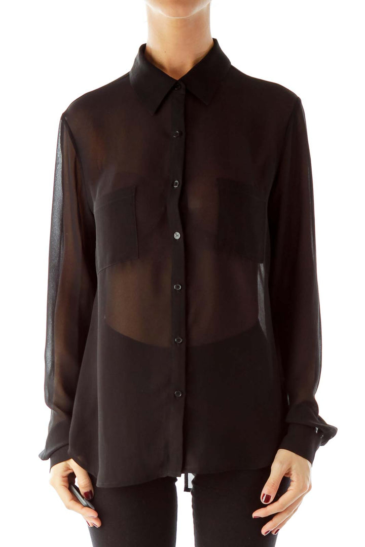 Black Buttoned Blouse