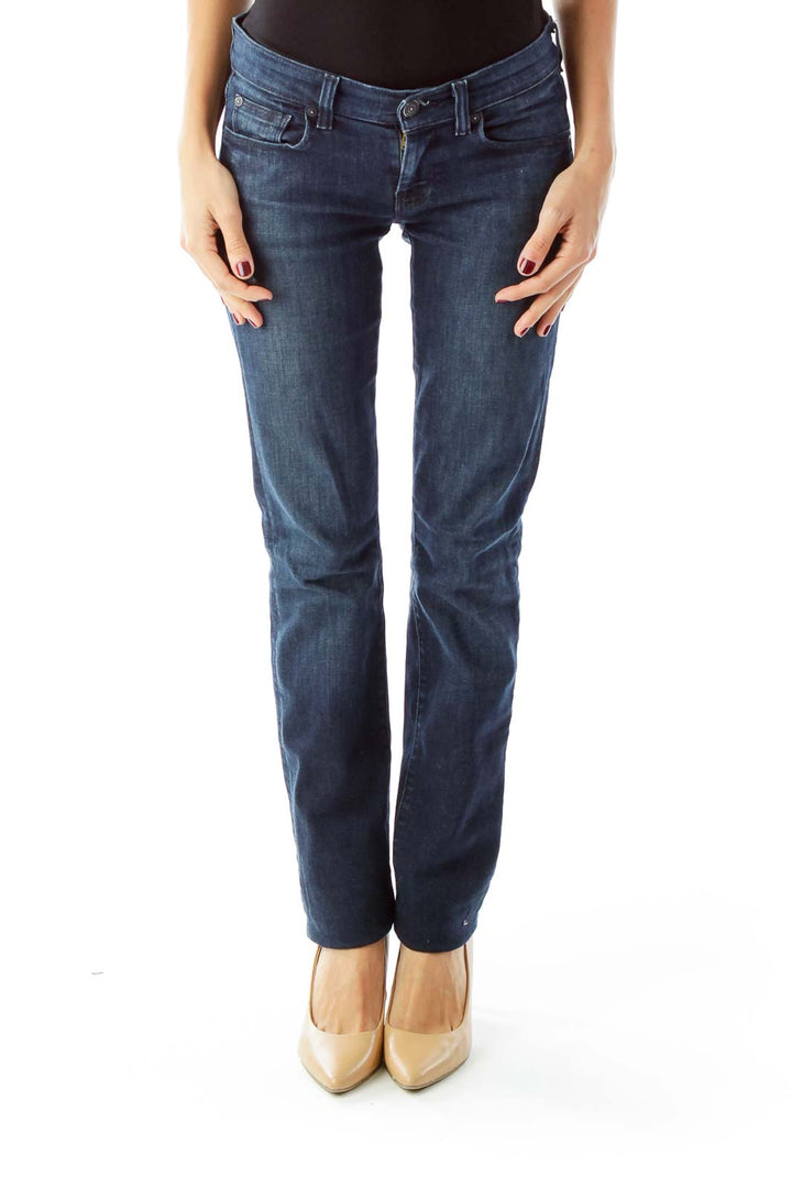 Navy Straight Leg Jeans