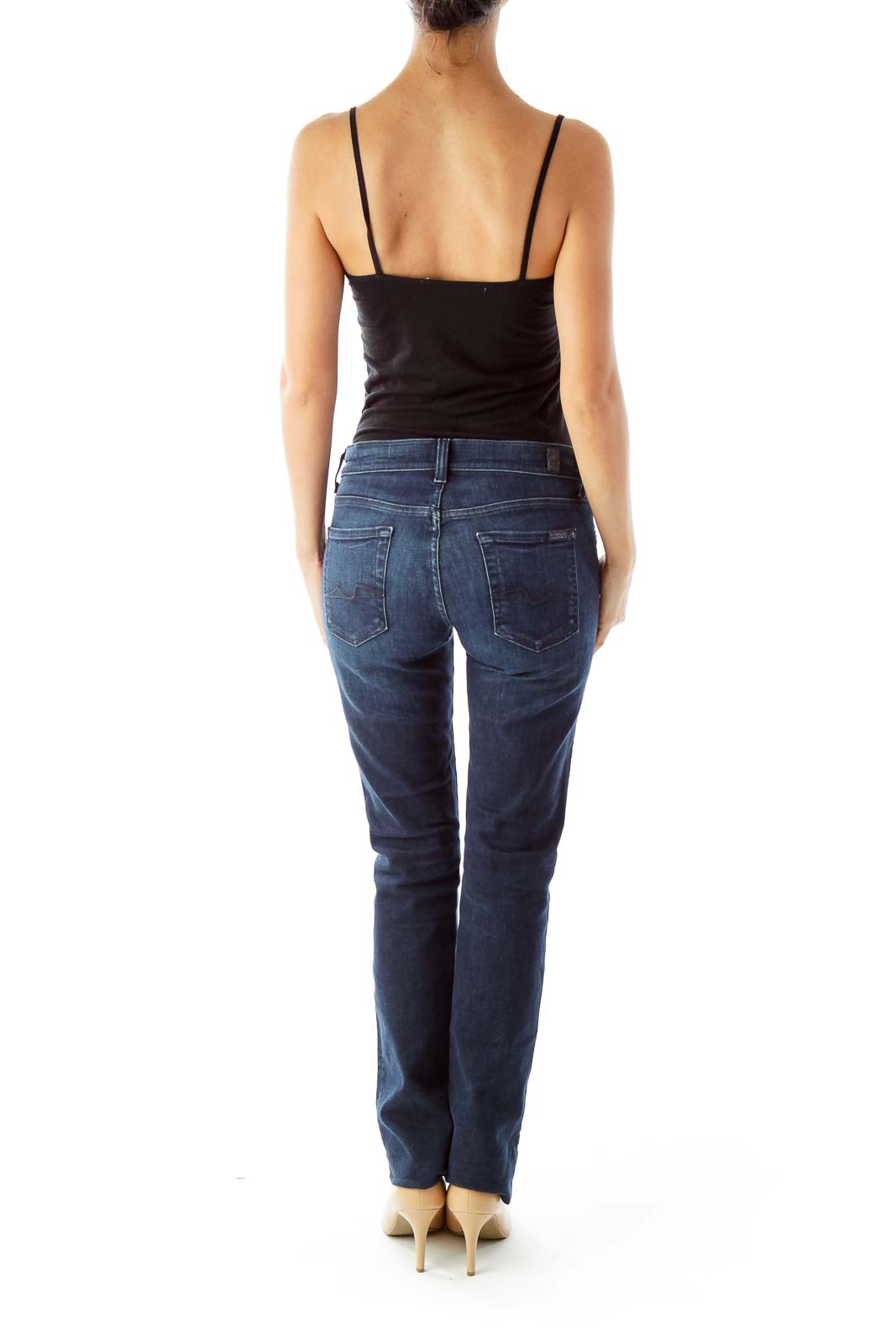 Navy Straight Leg Jeans