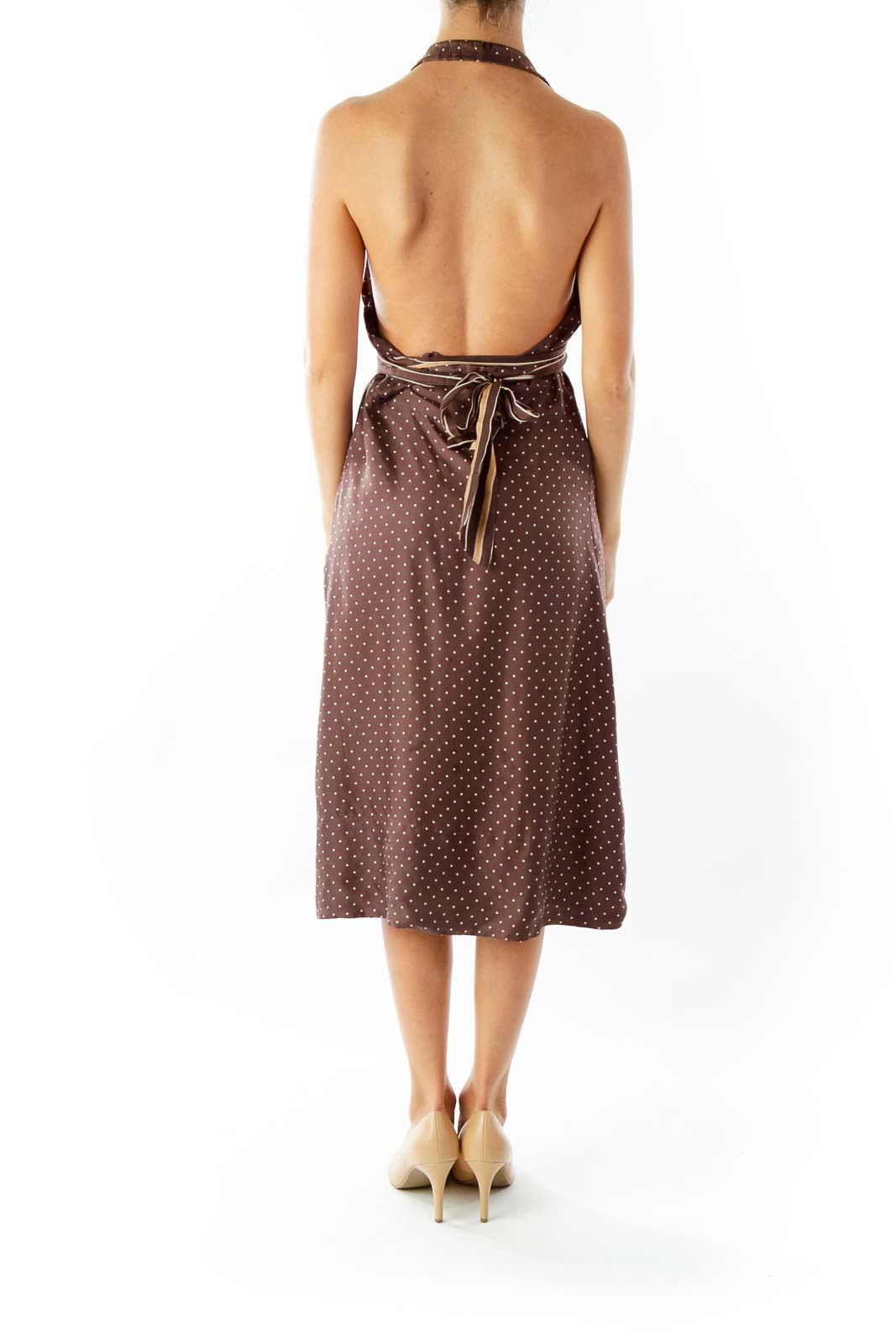 Silk Brown Halter Dress