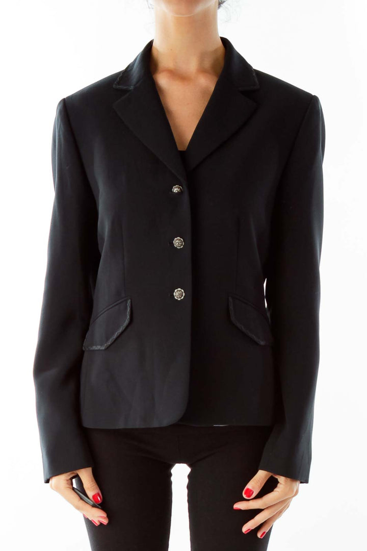 Black Petite Pocketed Blazer