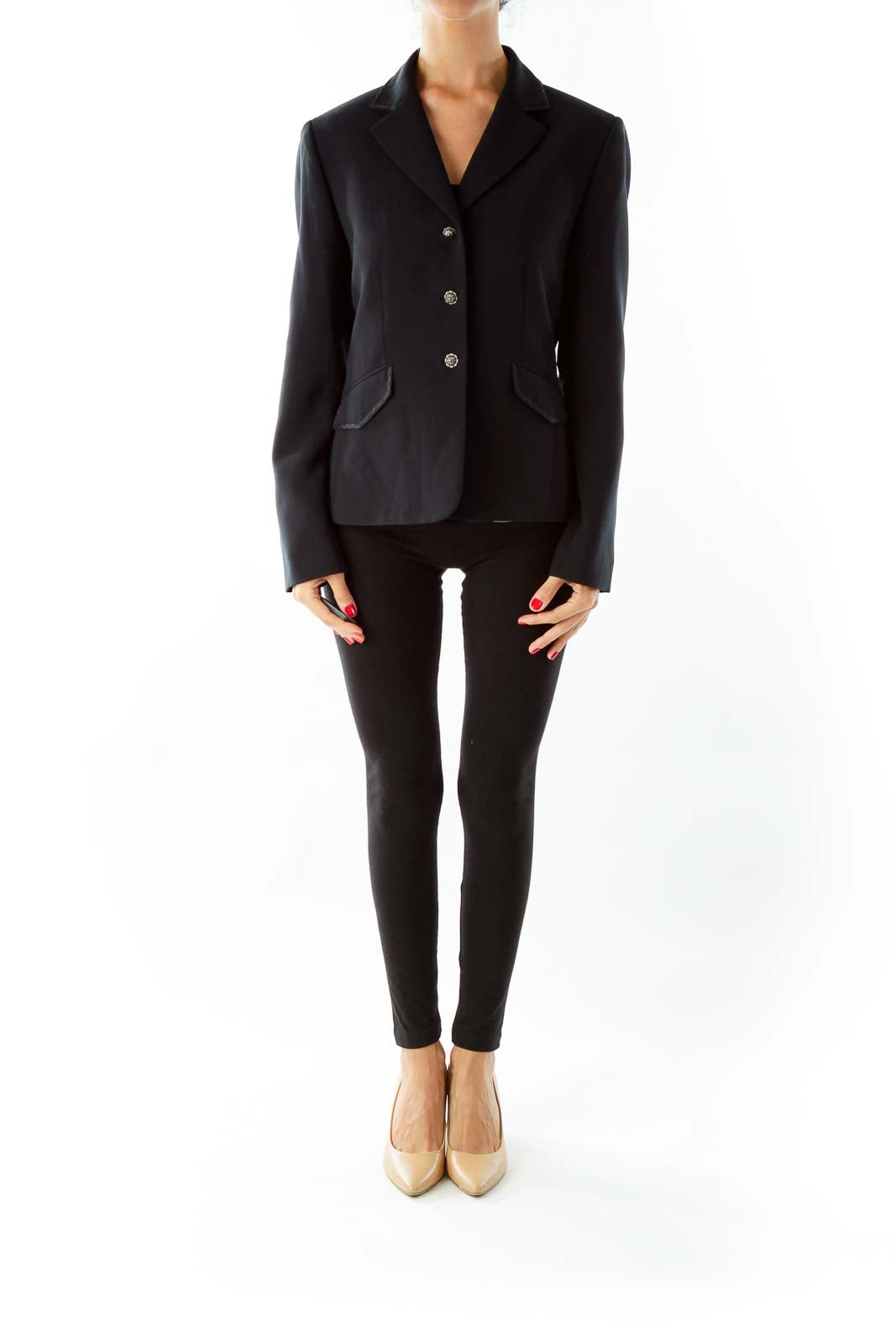 Black Petite Pocketed Blazer