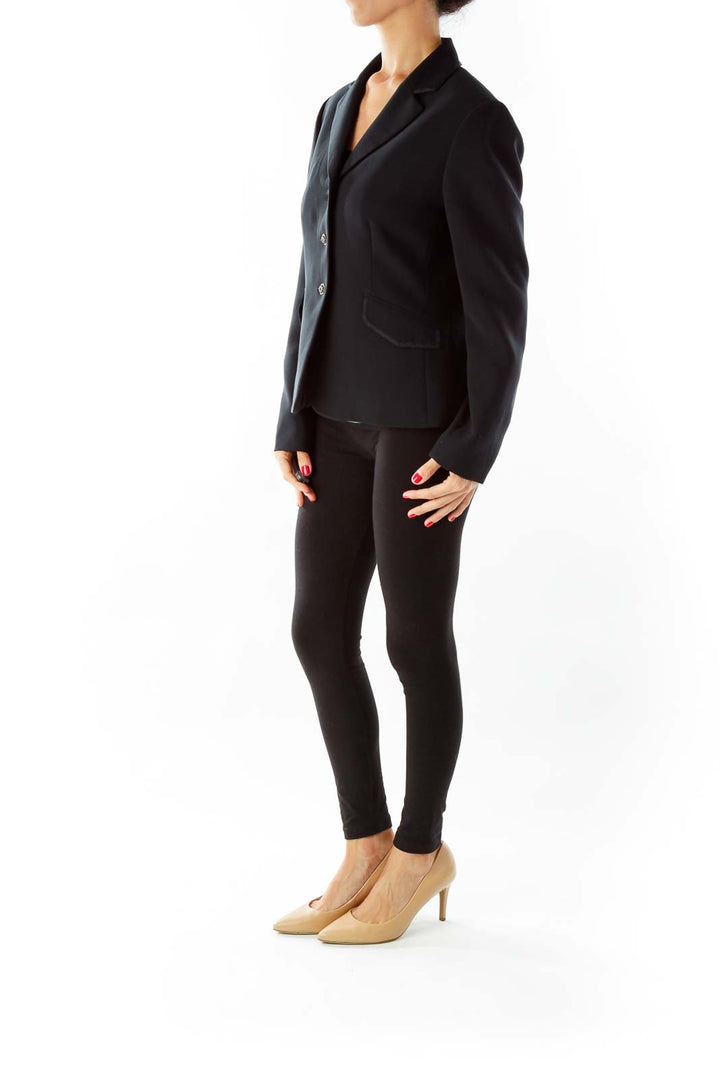 Black Petite Pocketed Blazer