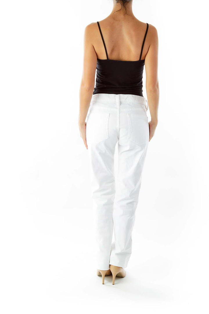 White Straight Leg Jeans