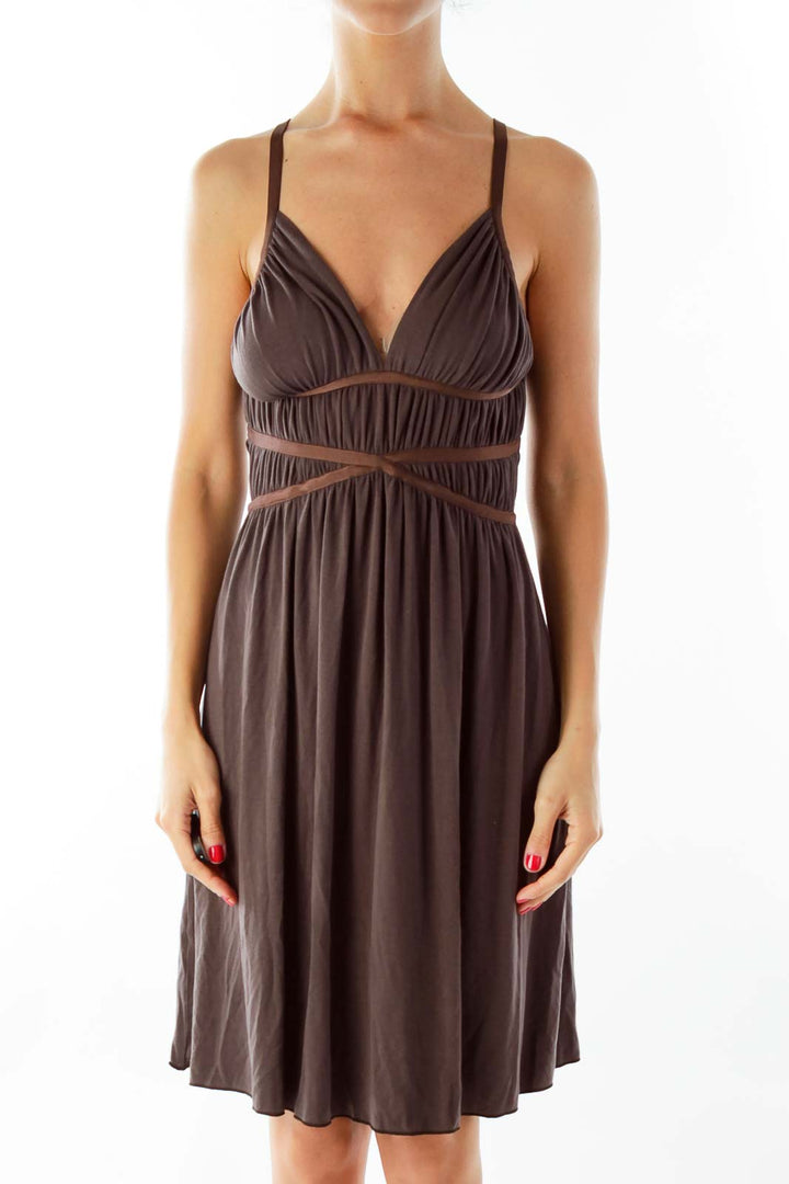 Brown Spaghetti Strap Dress