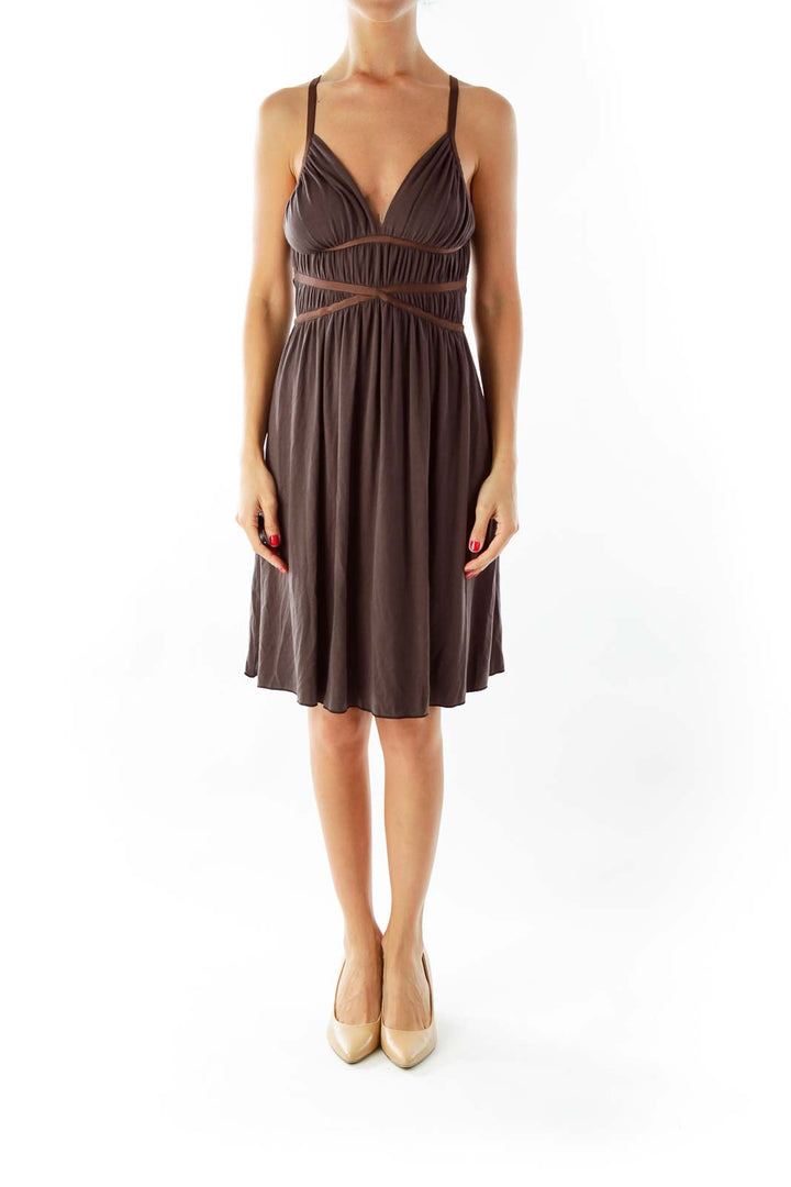 Brown Spaghetti Strap Dress