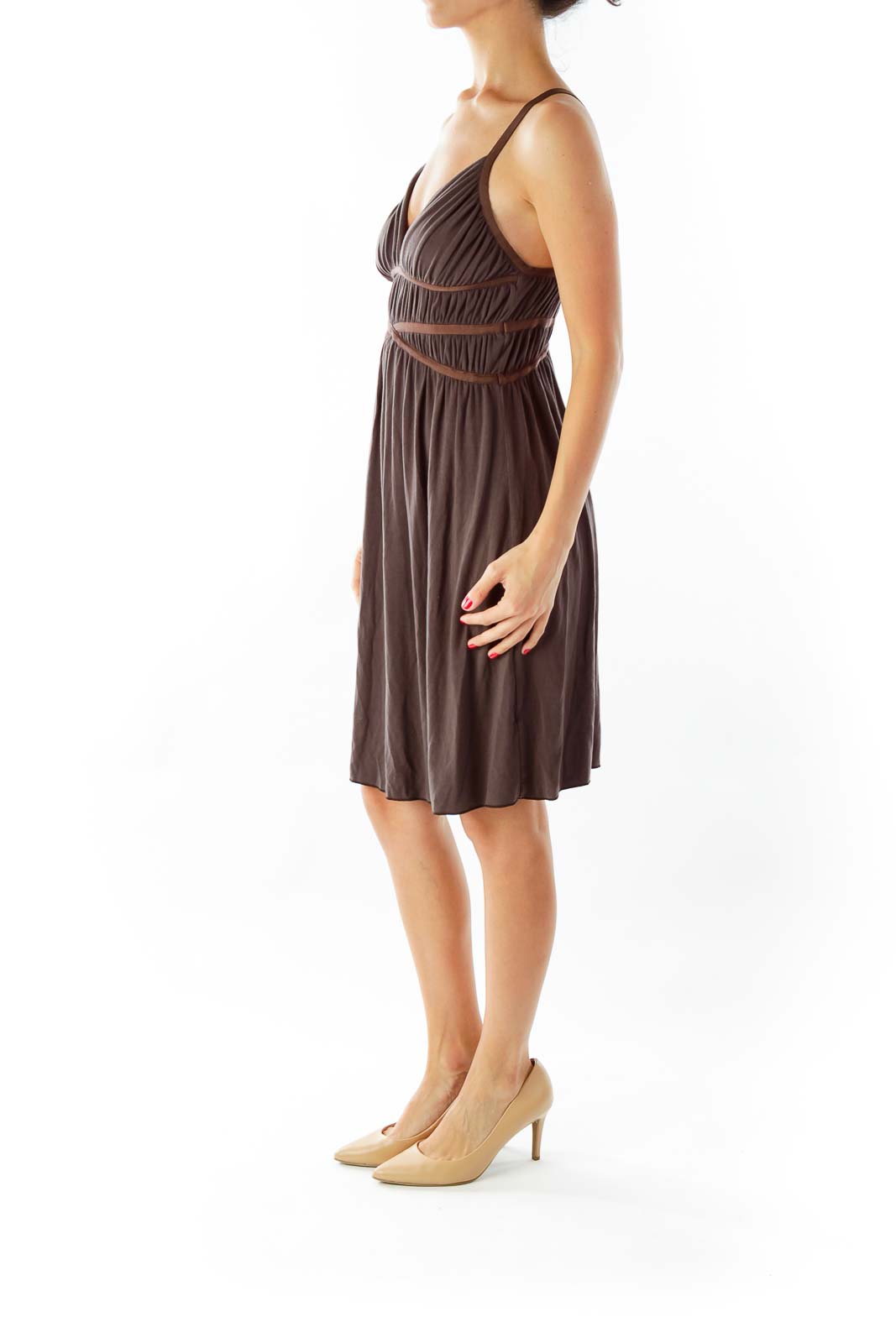 Brown Spaghetti Strap Dress