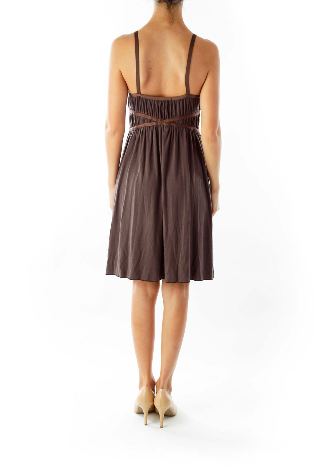 Brown Spaghetti Strap Dress