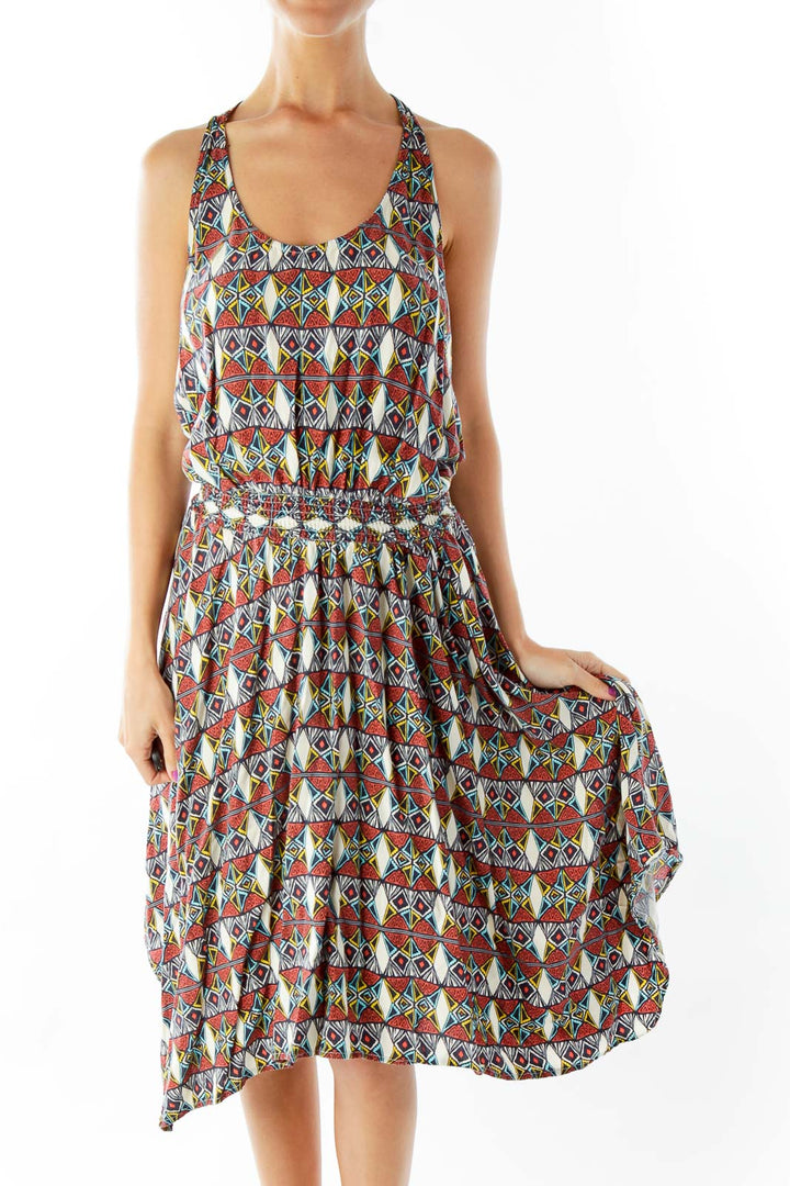 Multicolor Tribal Print Day Dress