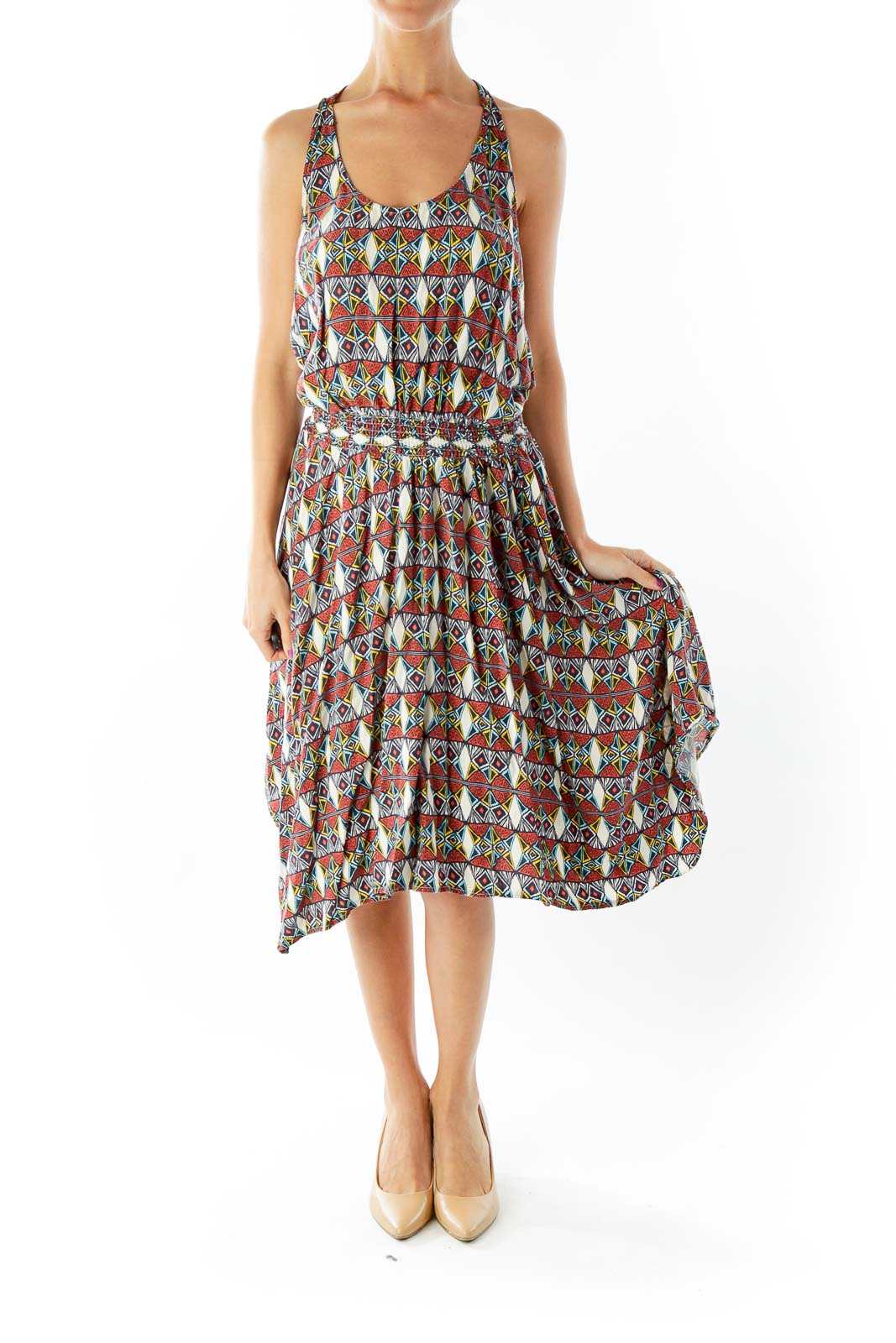 Multicolor Tribal Print Day Dress