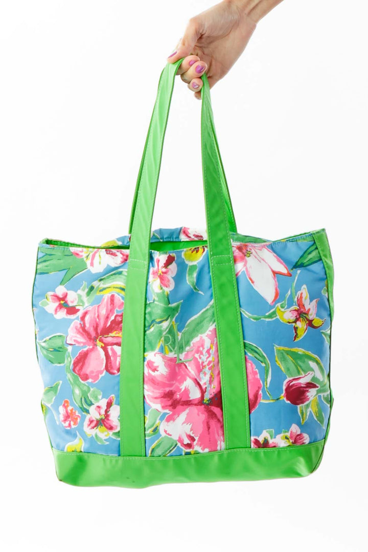 Green Floral Tote