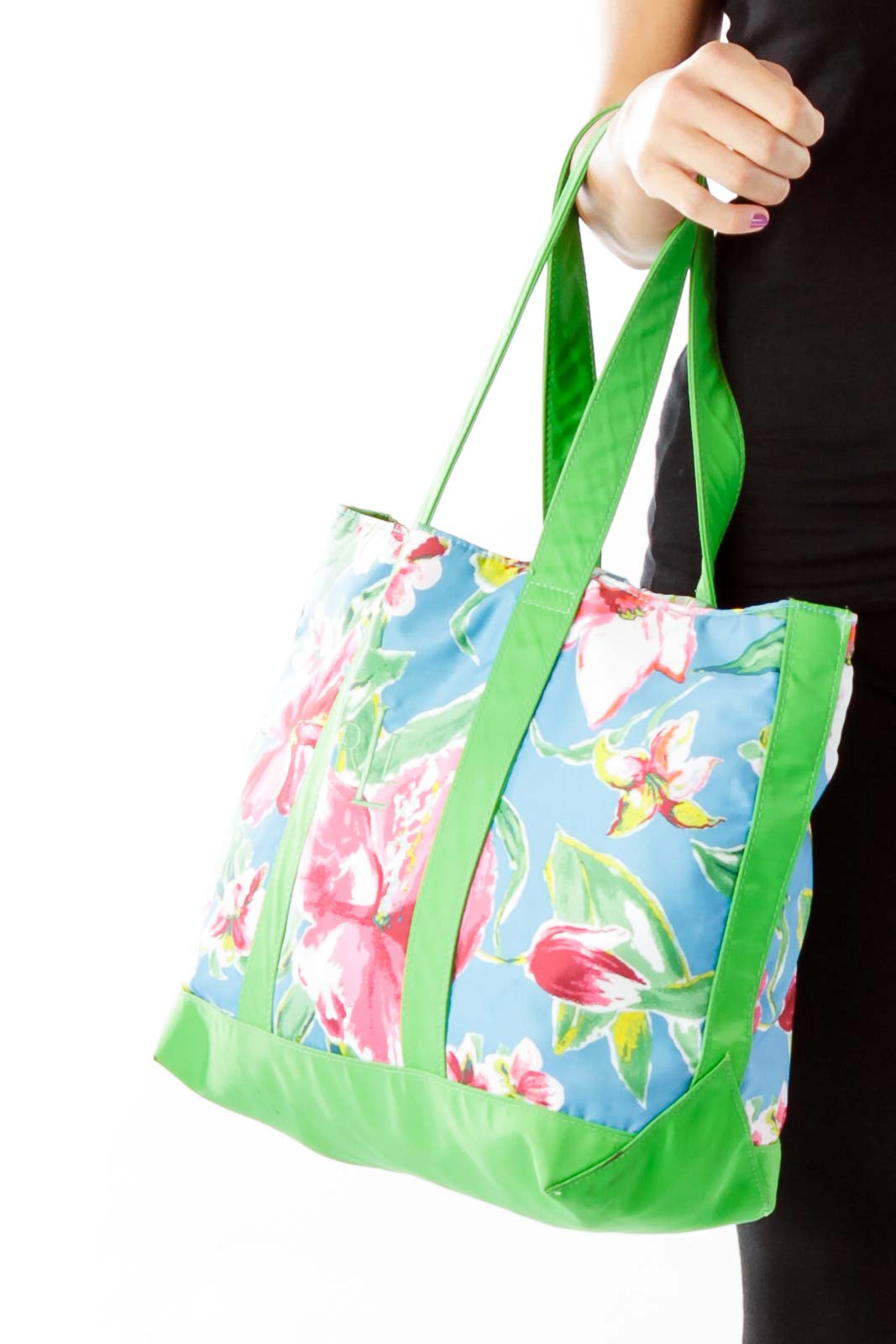 Green Floral Tote