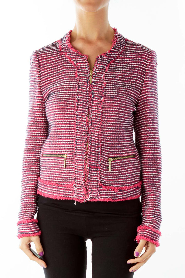 Pink Black Tweed Blazer