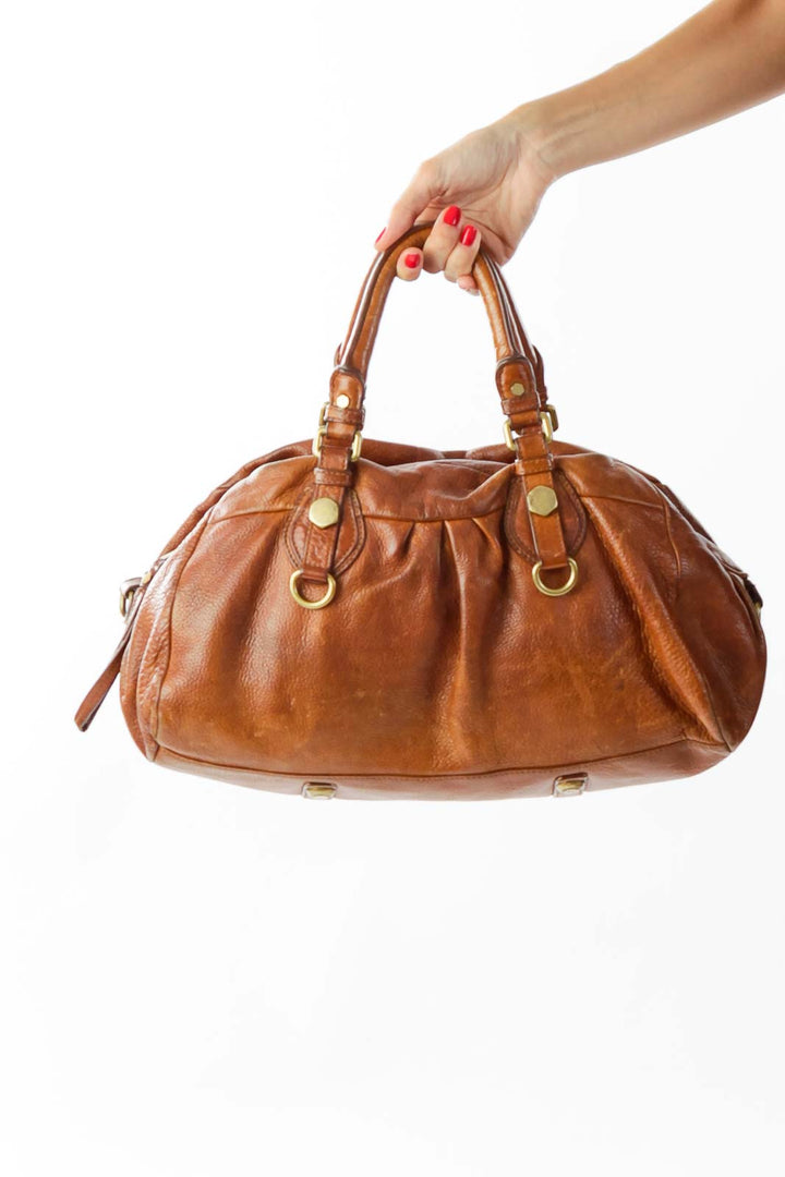 Brown Zippered Handbag