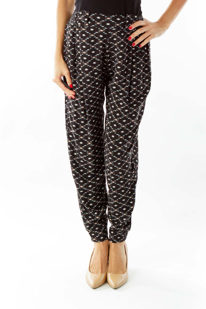 Black Tribal Print Pants