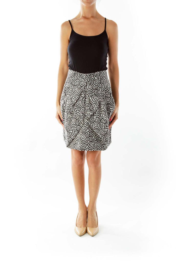 Black White Woven Skirt