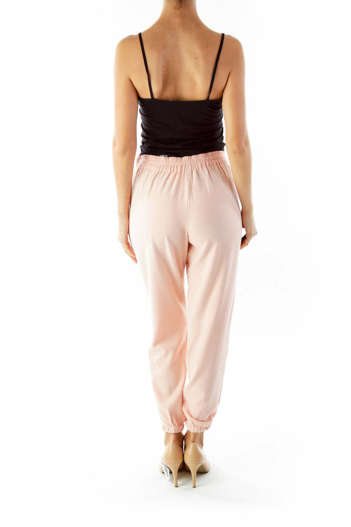 Pink Loose Zipper Detailed Pants