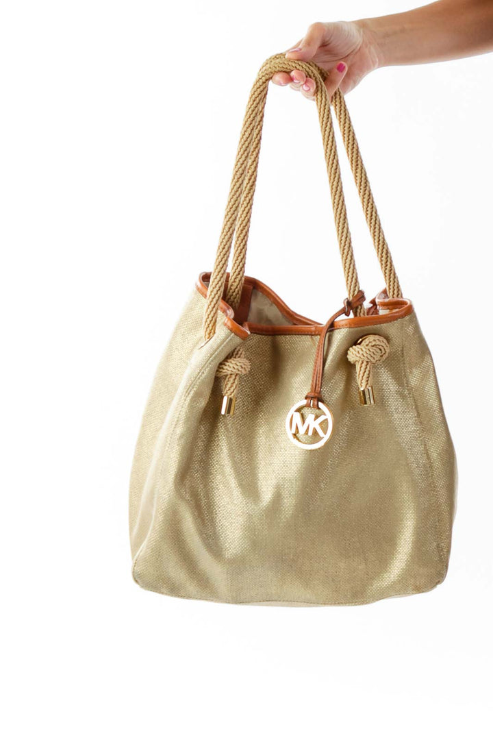 Gold Metallic Tote Bag